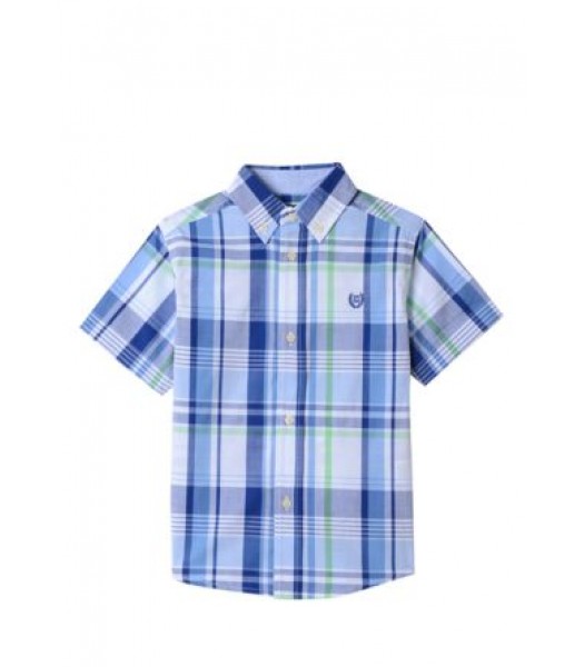Chaps Blue White/Multi Stripe S/S Shirt 